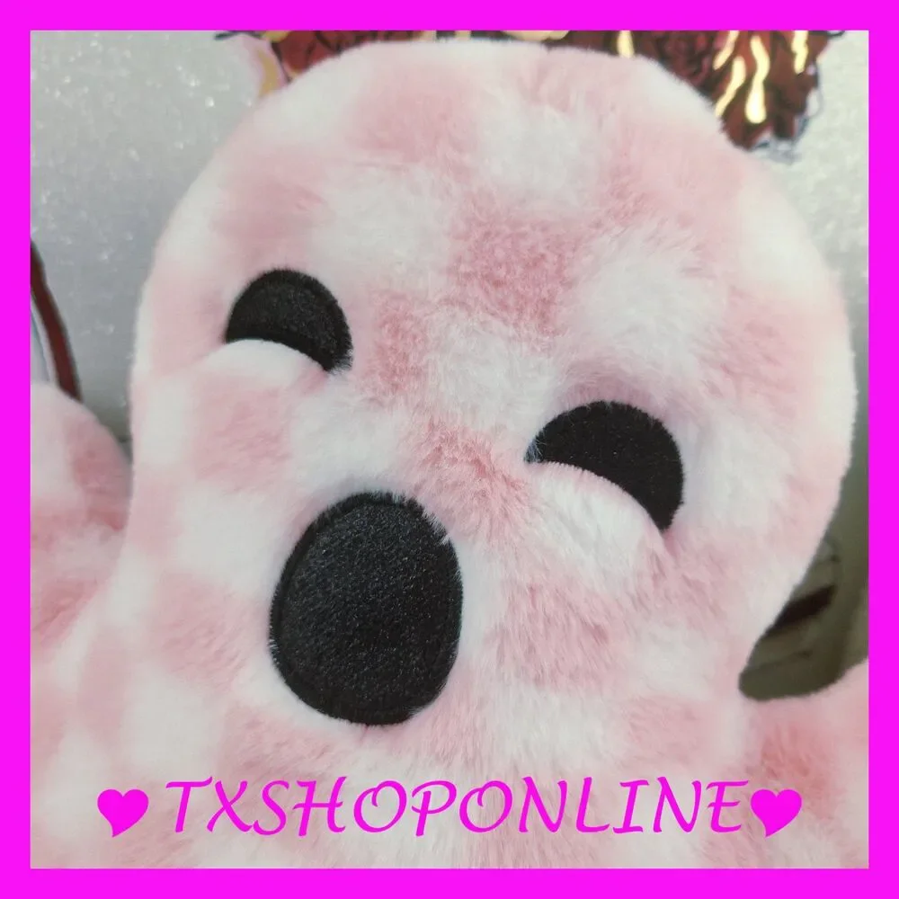 💗👻Pink ghost shaped sherpa plush throw pillow👻💗